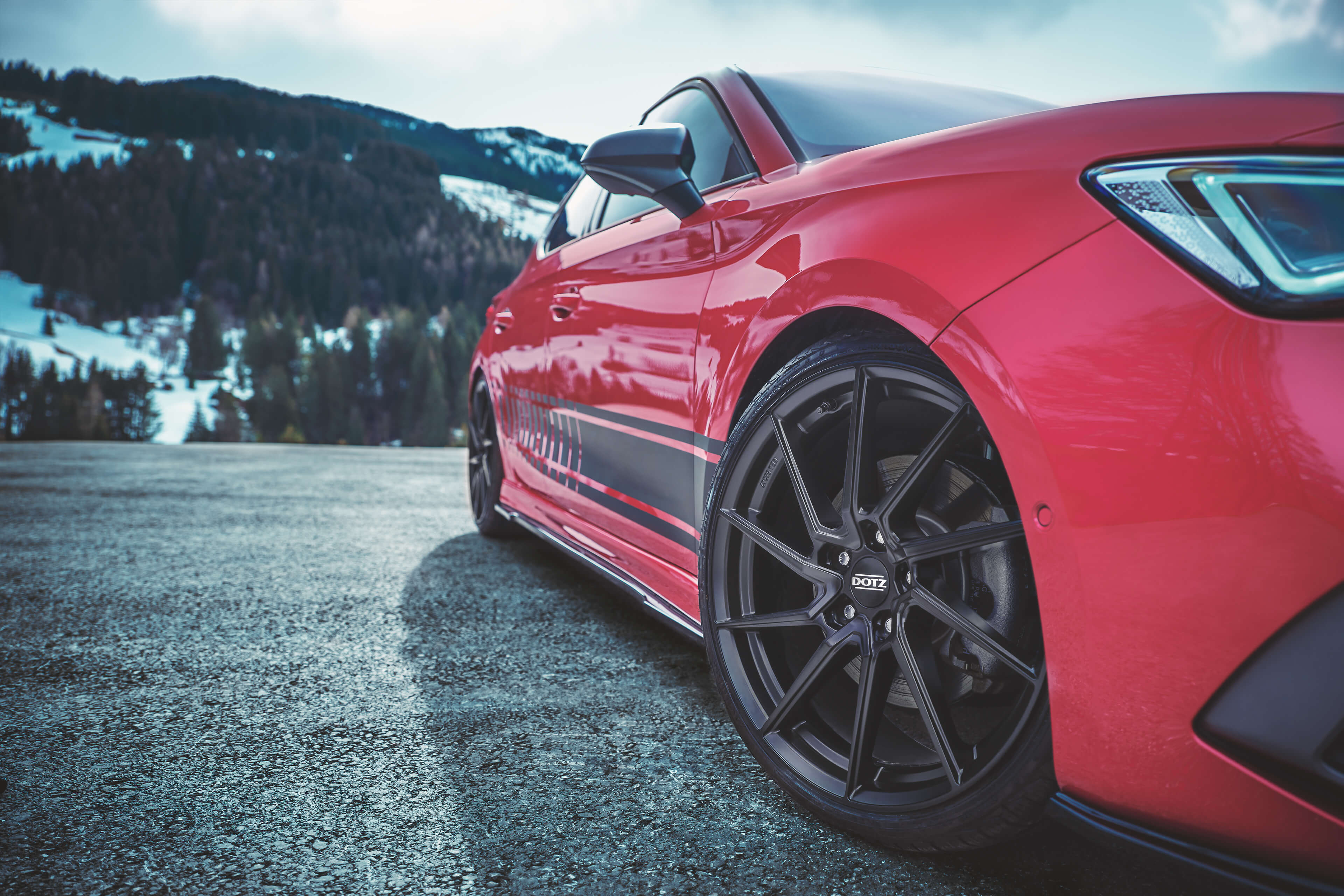 DOTZ Spa black Seat Leon frontal