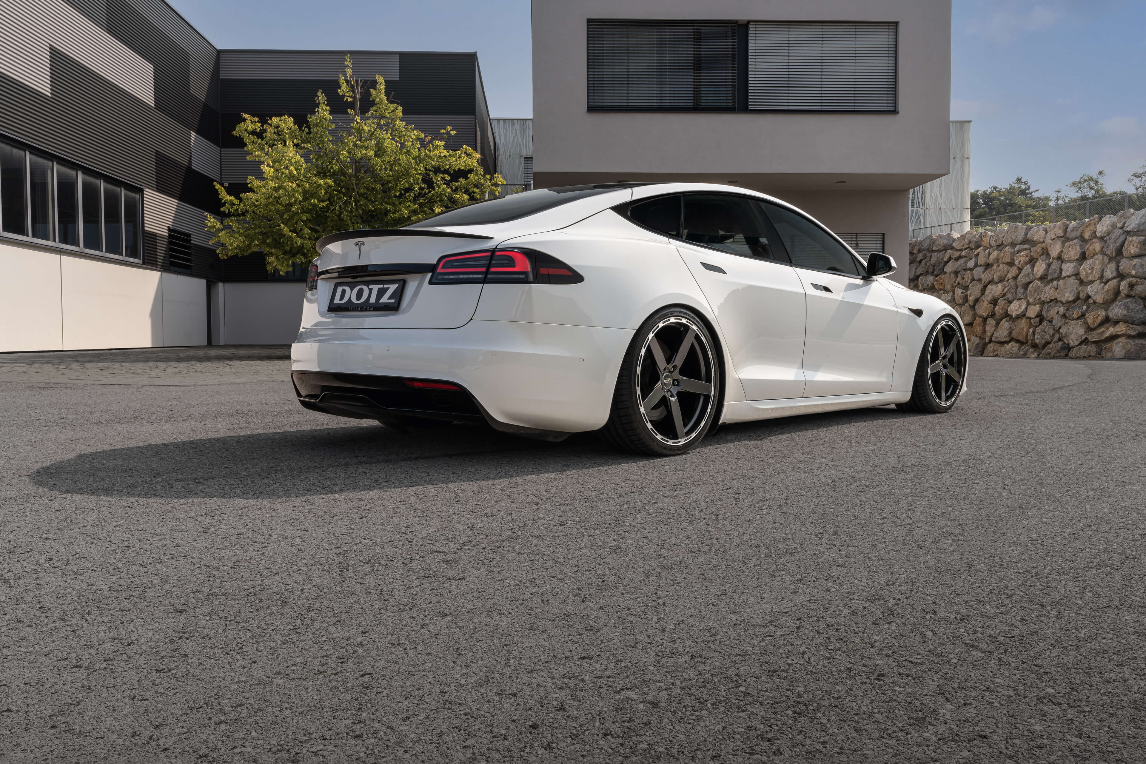 DOTZ MarinaBay dark Tesla Model S Plaid Heck