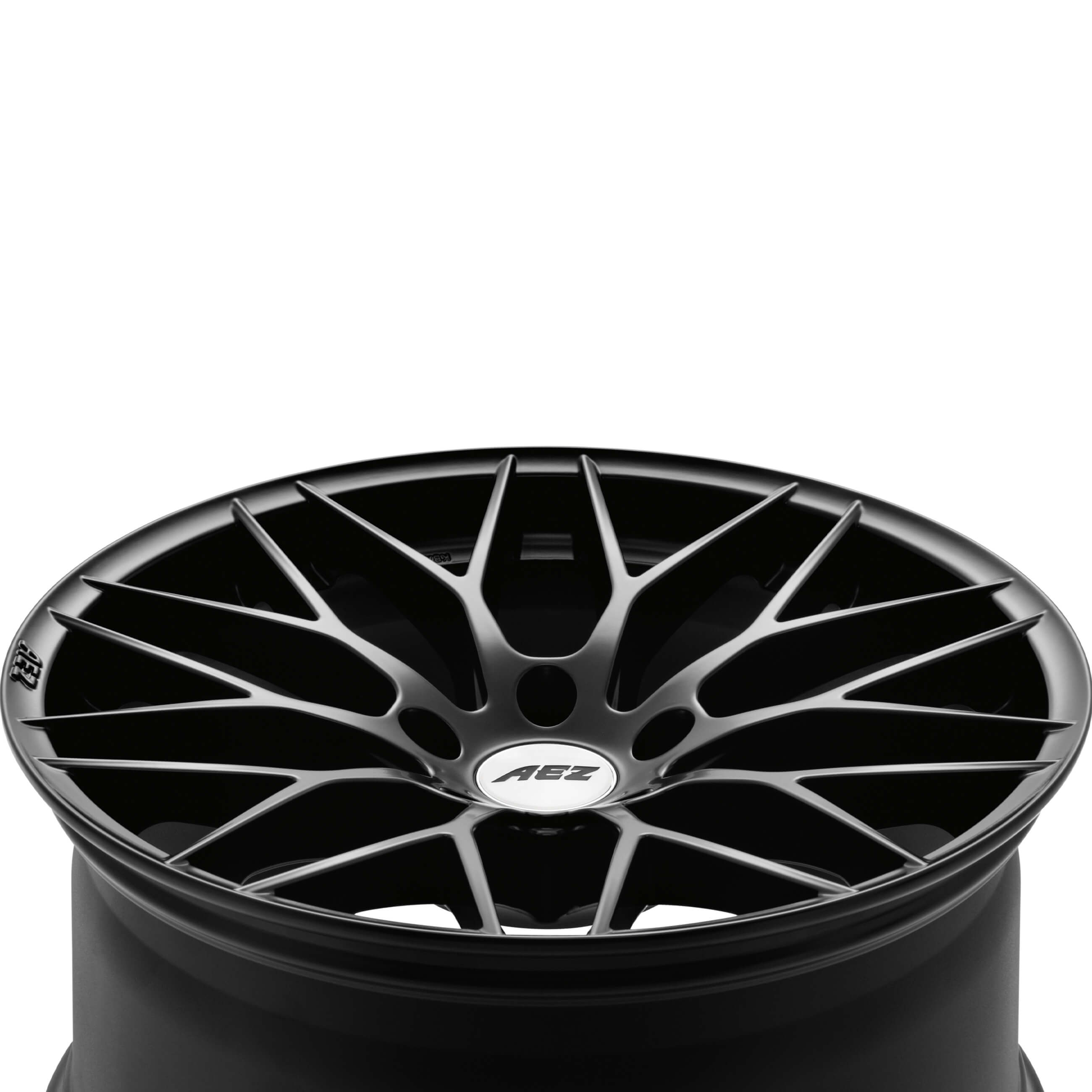 AEZ Antigua dark Alufelge Kreuzspeichen-Design Detail von oben