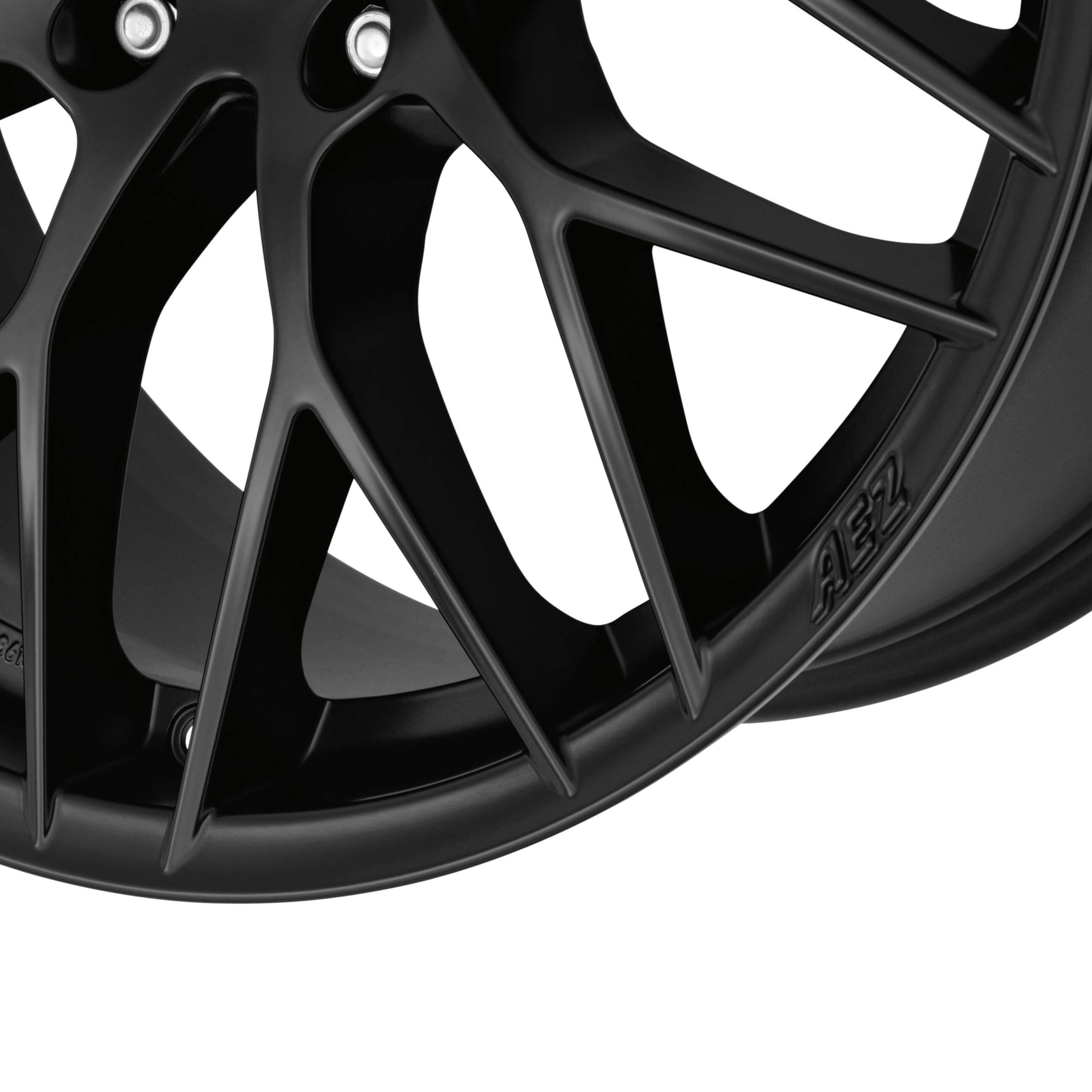 AEZ Antigua dark Alufelge Detail Kreuzspeiche von oben